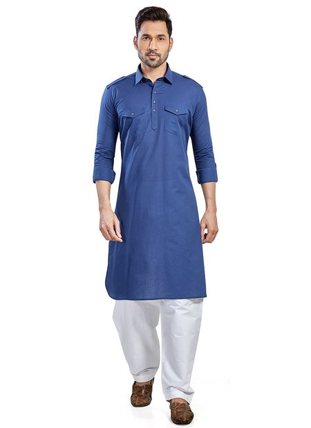 Navy Blue Colour Outluk Vol 62 Festive Wear Heavy Mens Wear Pathani Latest Collection 62007